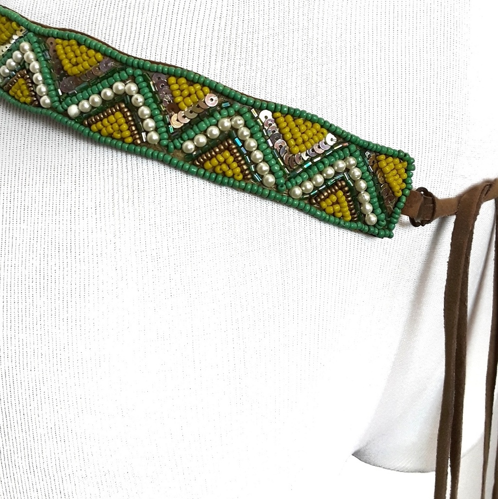 Embellished Beaded Tassel Belt Wrap